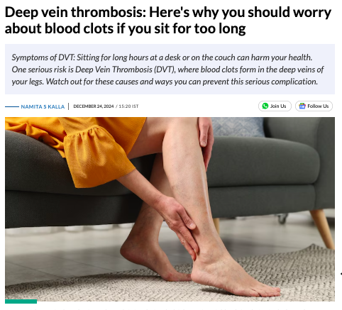 Deep vein thrombosis: Here's why you should worry about blood clots if you sit for too long