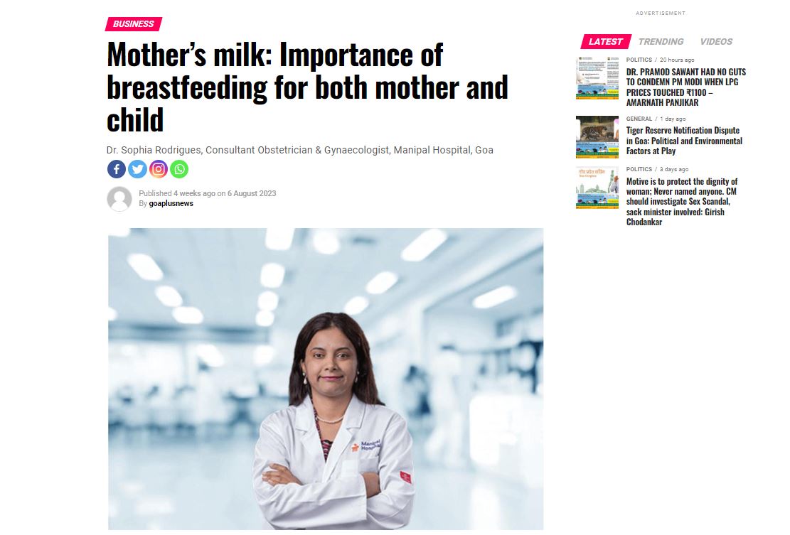 Importance of breastfeeding for both mother and child 