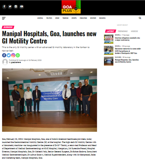 Manipal Hospitals Goa on Goa Plus 