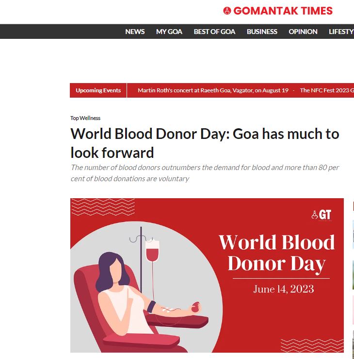 World Blood Donation Day in Goa