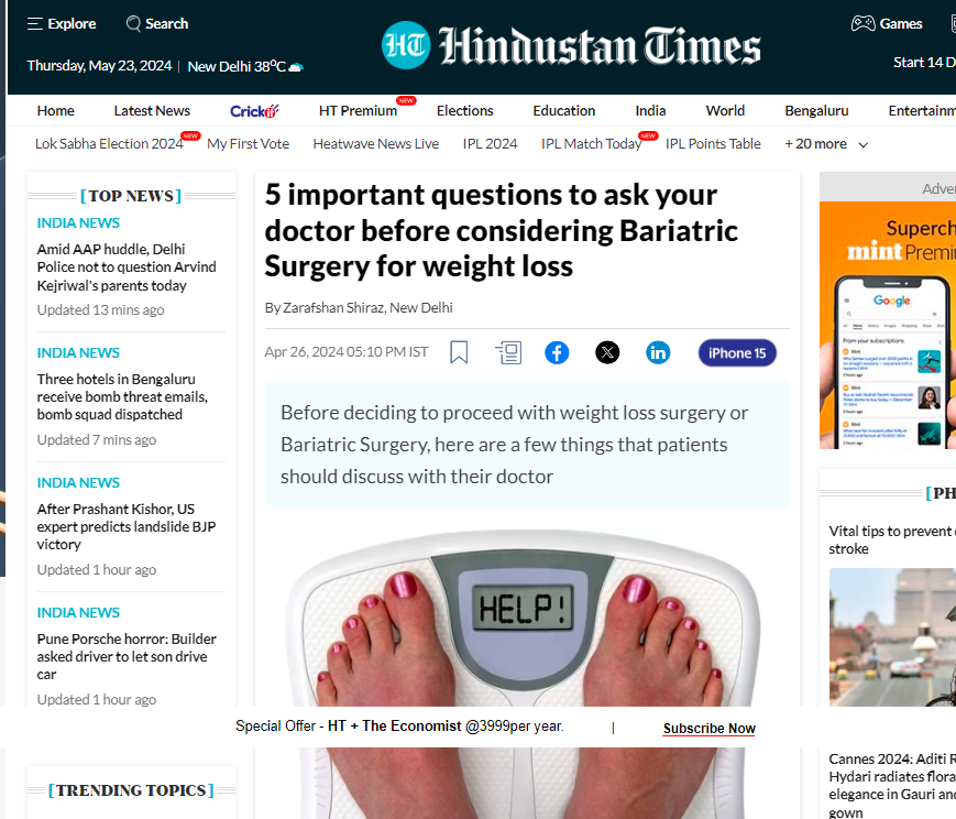 Bariatric Surgery for weight loss