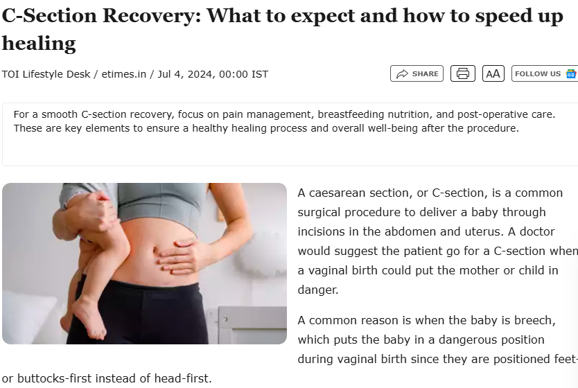 C-Section Recovery: What to expect and how to speed up healing