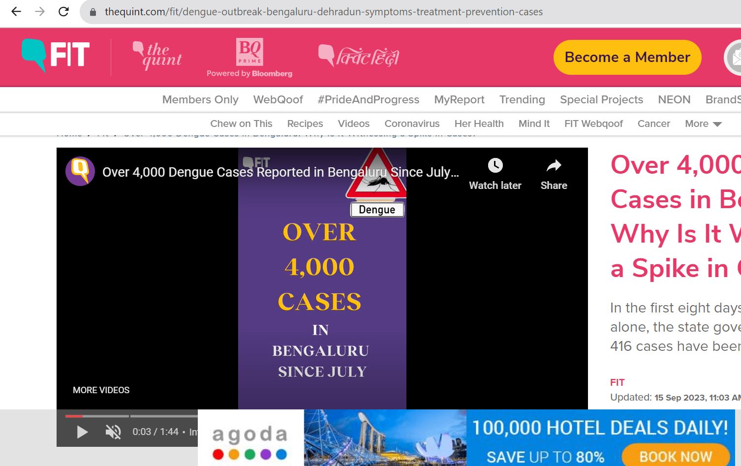 Dengue Cases in Bangalore 