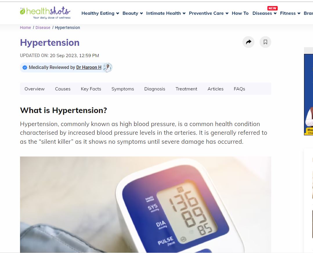 Hypertension and ways to tackle it 