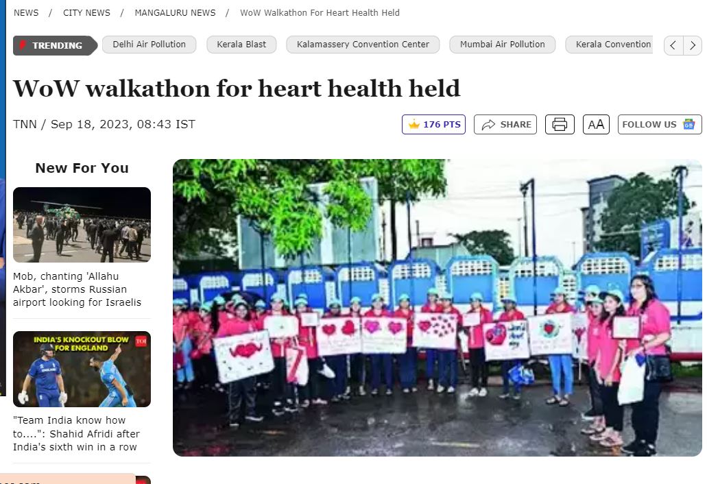 Walkathon for Healthy Heart ahead of World Heart Day