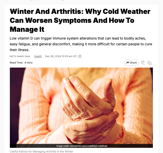  Winter And Arthritis: Why Cold Weather Can Worsen Symptoms And How To Manage It