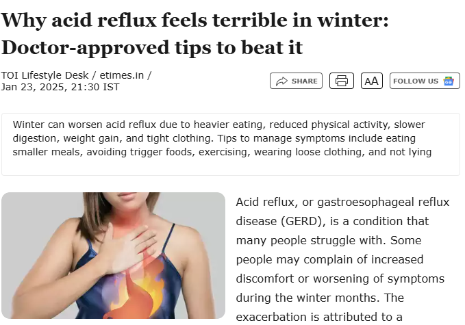 acid reflux feels terrible in winter