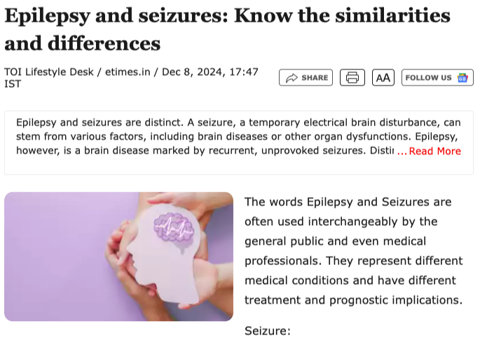 Dr. Pramod Krishnan on Epilepsy and seizures: Know the similarities and differences