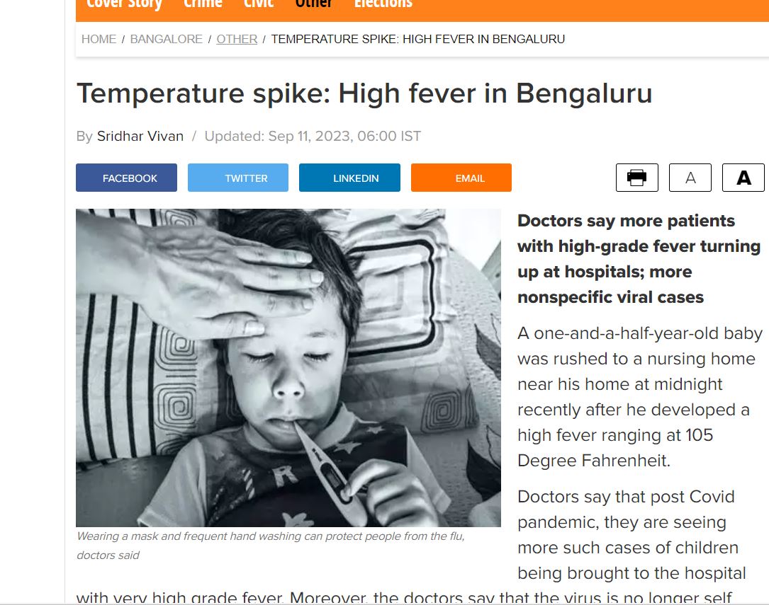 High fever in Bengaluru