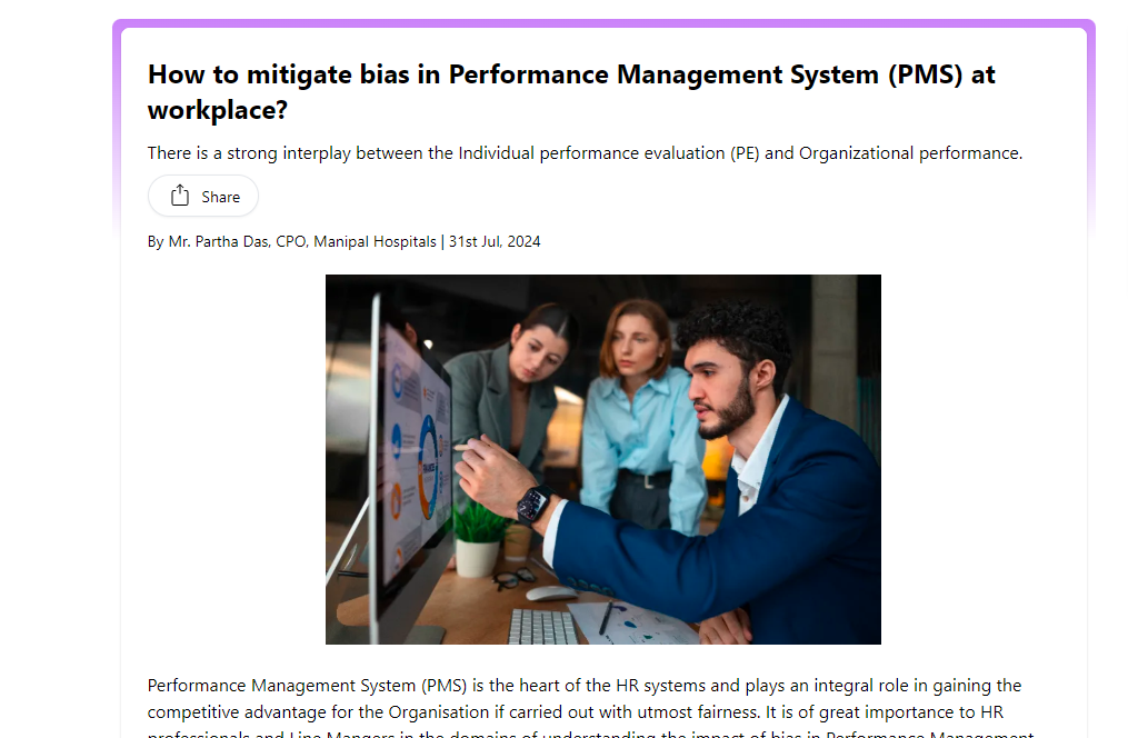 How to mitigate bias in Performance Management System (PMS)