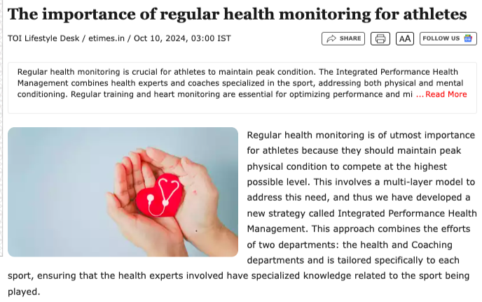 The importance of regular health monitoring for athletes