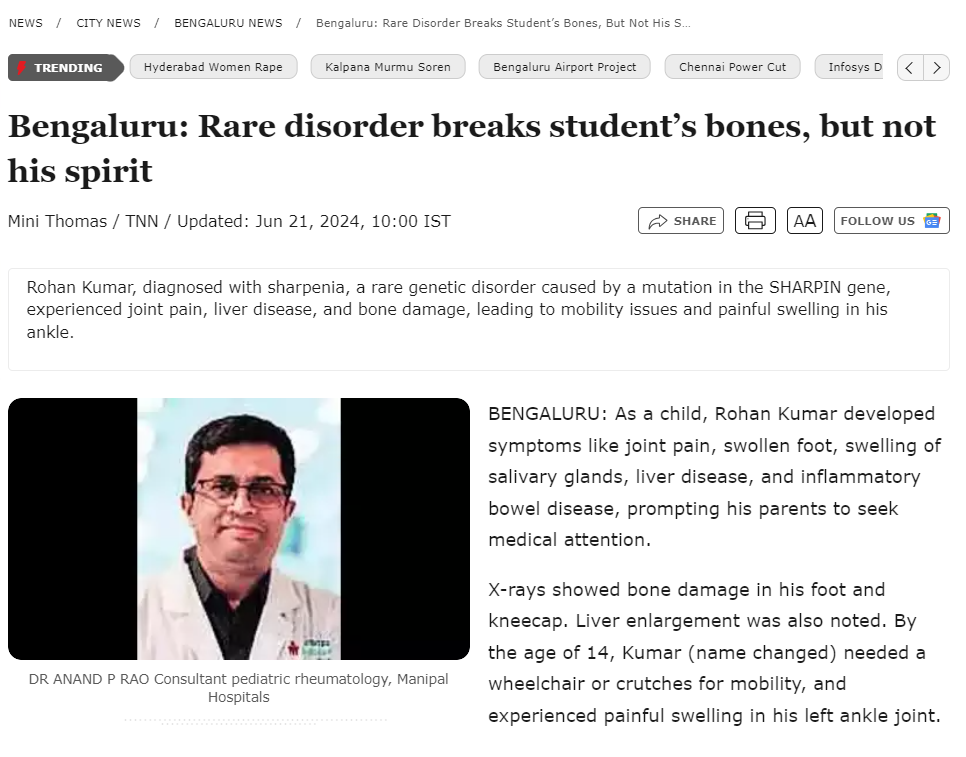 Rare disorder breaks students bones but not his spirit