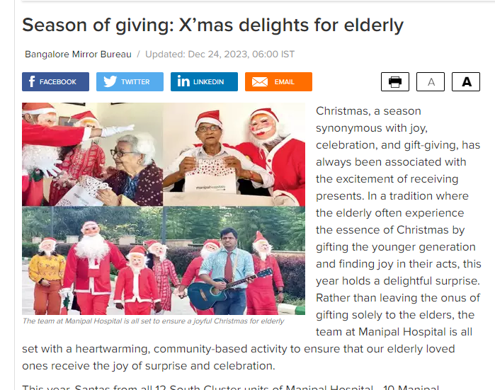 Xmas delight for elderly