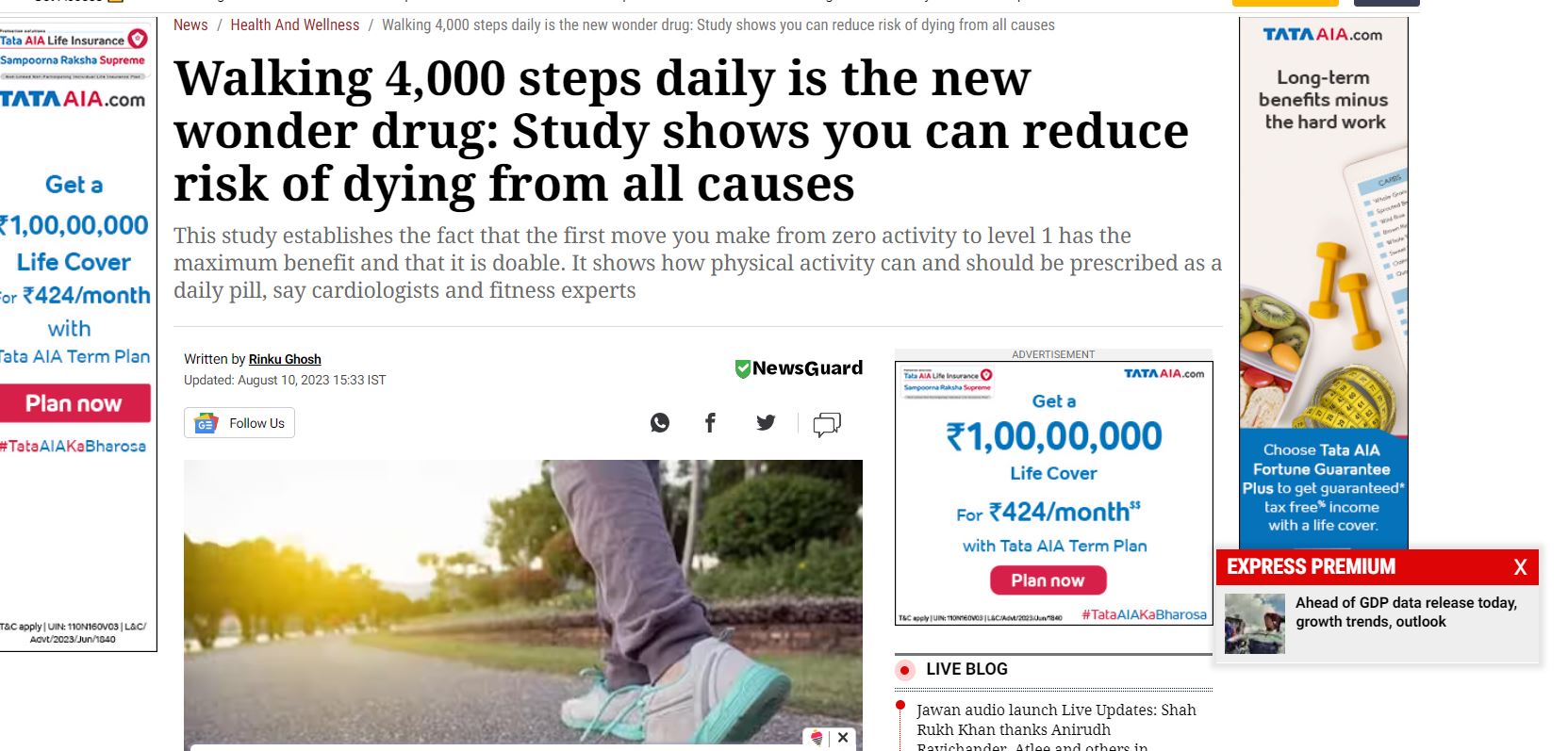 Walking 4000 steps daily is the new wonder drug