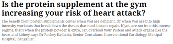 Dr. Rockey Katheria in The Indian Express