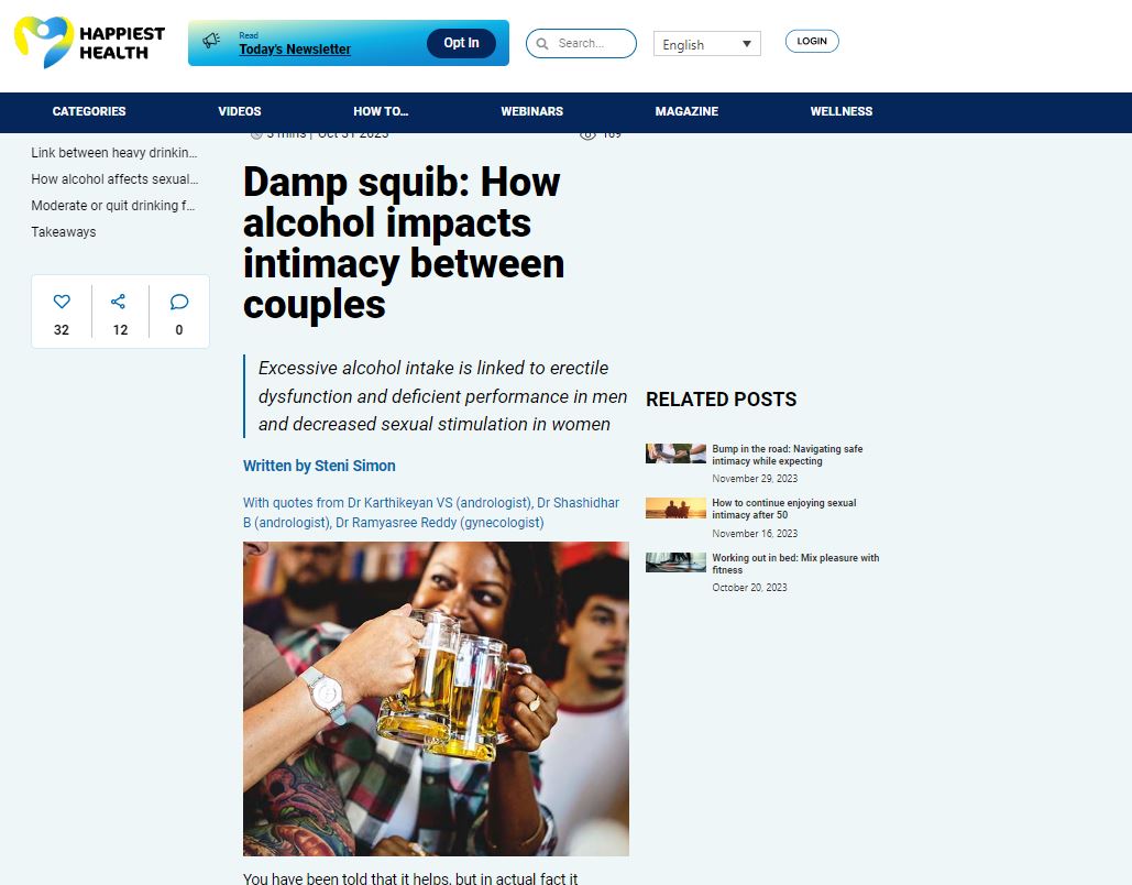Alcohol impacts intimacy between couples