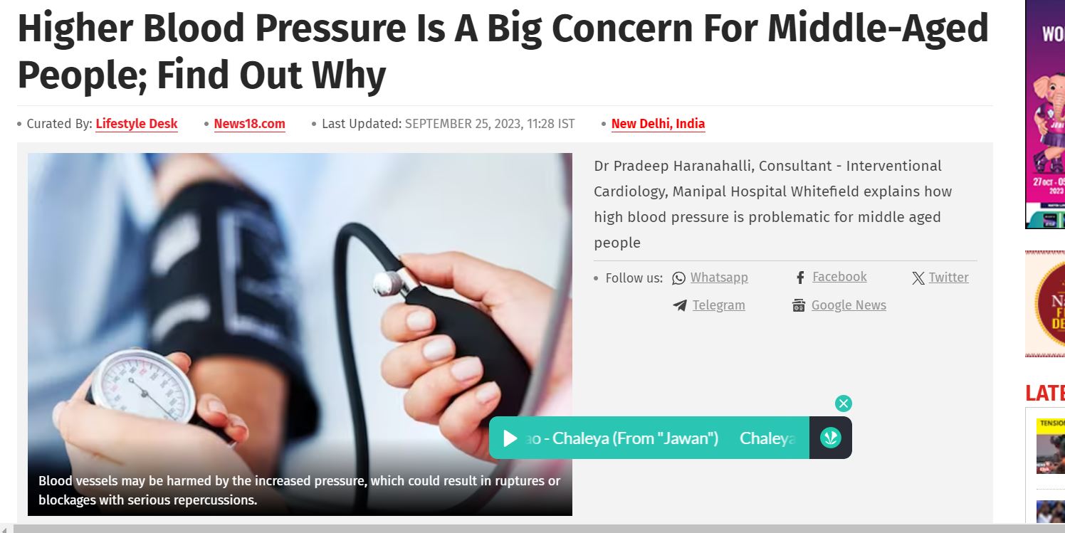 Higher Blood Pressure Is A Big Concern For Middle-Aged People