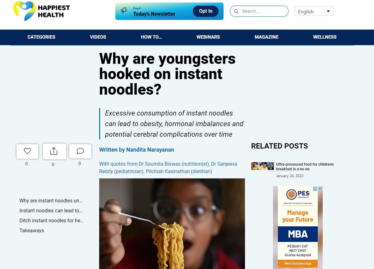 Why are youngsters hooked on instant noodles