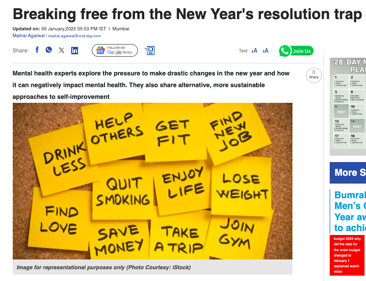 Dr. Harsha G T on Breaking free from the New Year's Resolution Trap