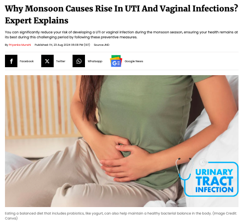 Why Monsoon Causes Rise In UTI And Vaginal Infections? Expert Explains